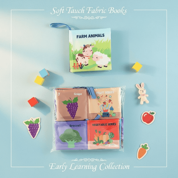 Baby Early Educational Cloth Book Toy Set (8 Books) - KiddieWink - Gifts They'll Love