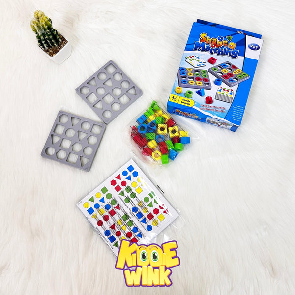 Educational Shape Pairing Puzzle & Wooden Memory Matching For Kids - KiddieWink - Gifts They'll Love
