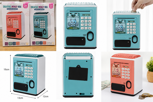 Kids Mini ATM Money Bank With Fingerprint