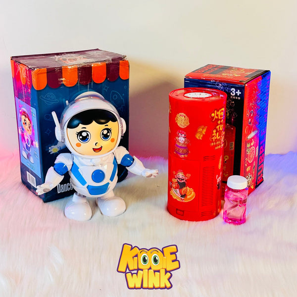 Dancing Astronaut Boy & Firework Bubble Machine Pack - KiddieWink - Gifts They'll Love