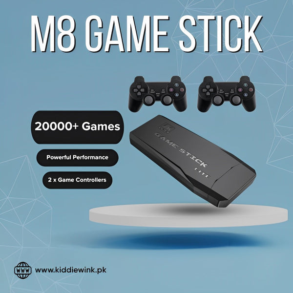 M8 Game Stick 4k With Dual Wireless Controllers, 20000+ Games - KiddieWink - Gifts They'll Love