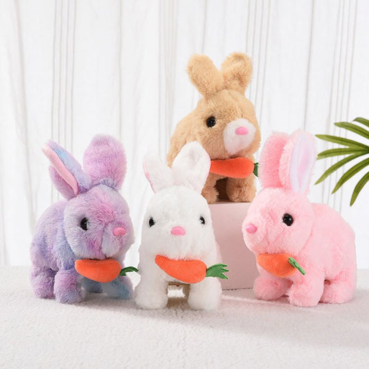 Interactive Bunny Rabbits Plush With Carrot For Kids