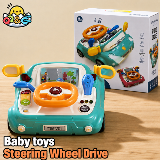 Multi-Function Traffic Steering Wheel Toy with Lights & Music
