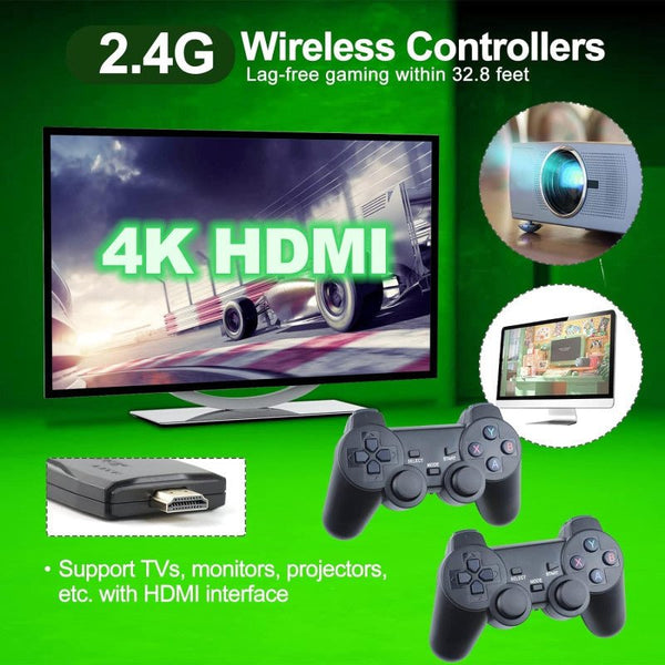 M8 Game Stick 4k With Dual Wireless Controllers, 20000+ Games - KiddieWink - Gifts They'll Love