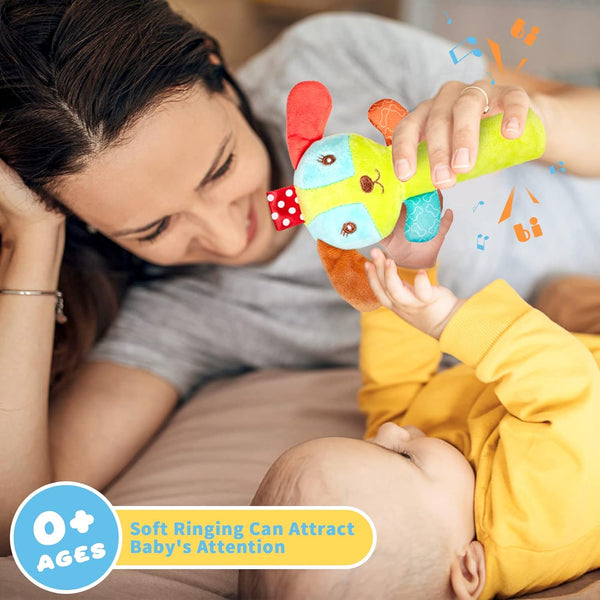 Baby Plush Rattles – Handheld Sensory Toys for Newborns & Toddlers - KiddieWink - Gifts They'll Love