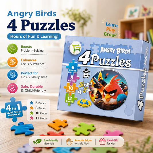 4 Puzzles Cartoon Character Toy Set