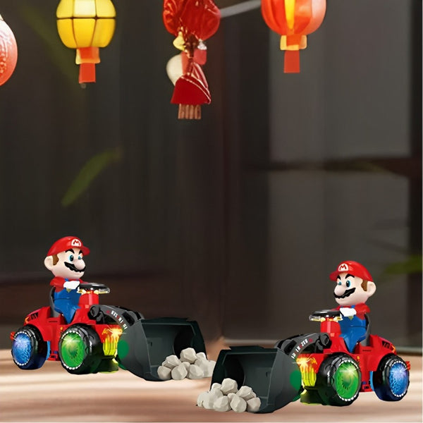 Mario Engineering Vehicle With LED Light Toy For Kids