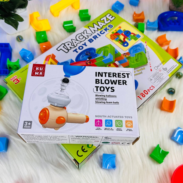 Maze Track Blocks & 3 in 1 Ball Blowing Toys For Kids - KiddieWink - Gifts They'll Love