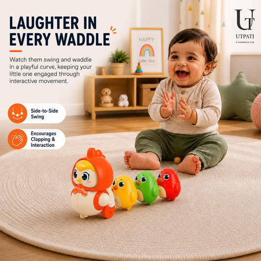 Interactive Crawling Toy - Hen With 3 Chicken