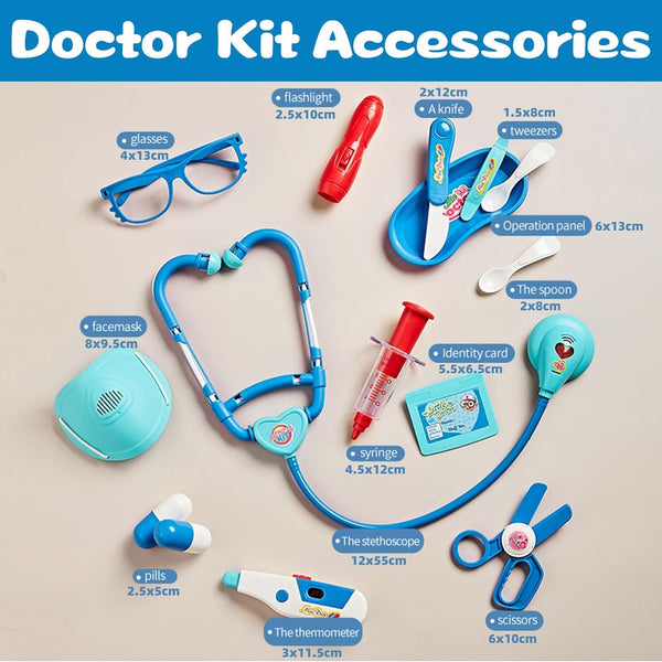 Portable Doctor Kit Role Play Set with Deluxe Accessories