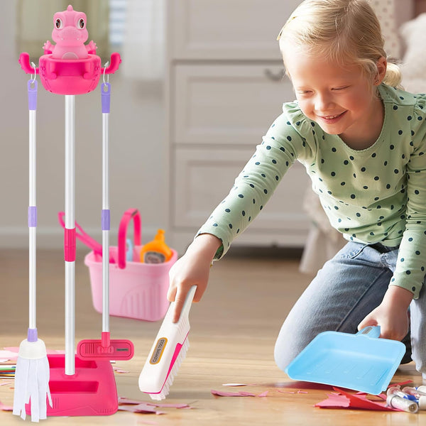 12 Pieces Dino Cleaning Set For Girls - KiddieWink - Gifts They'll Love