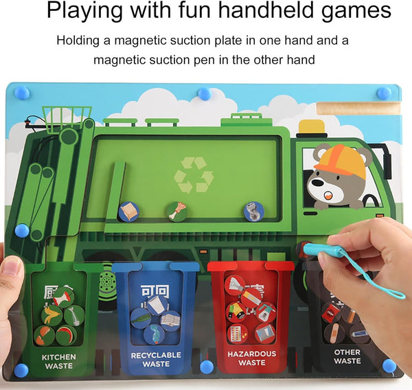 Montessori Garbage Sorter Maze Board Toy For Kids