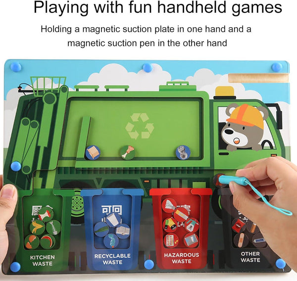 Montessori Garbage Sorter Maze Board Toy For Kids - KiddieWink - Gifts They'll Love