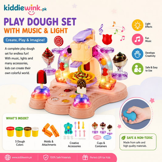 Colorful Ice Cream Clay Maker Play Set with Lights & Music