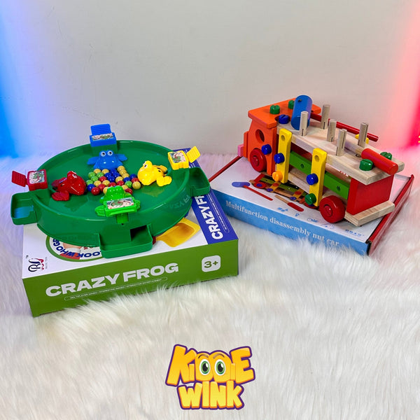 Assemble Wooden Bus & Hungry Frog Game Pack - KiddieWink - Gifts They'll Love