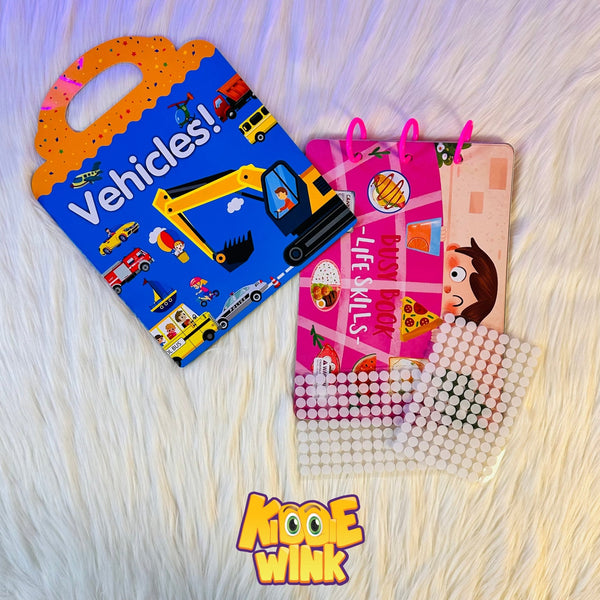 Life Skill Busy Book & Vehicles Stickers Book Pack - KiddieWink - Gifts They'll Love