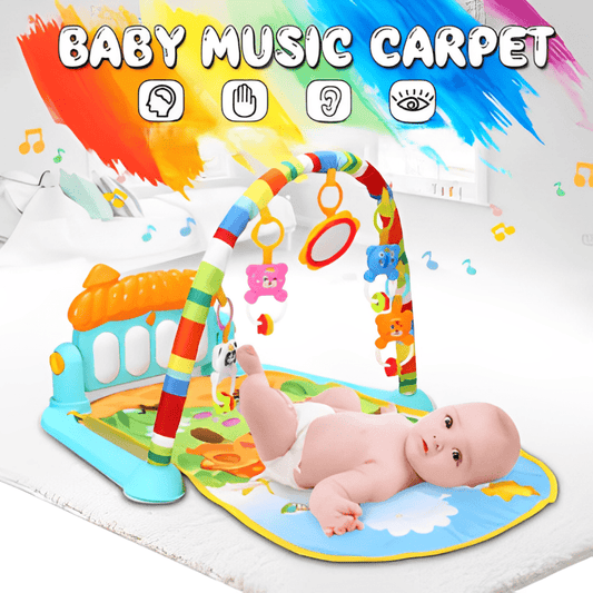 3 - in - 1 Baby Play Piano Gym Mat Fitness Rack Rattle Toy - KiddieWink - Gifts They'll Love