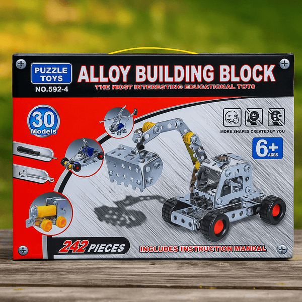 Alloy Construction Truck Building Blocks Playset (242 Pcs) - KiddieWink - Gifts They'll Love