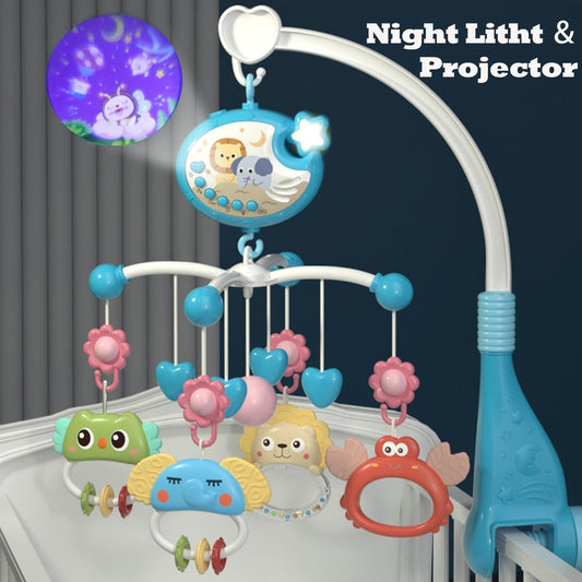 3-in-1 Baby Crib Mobile with Projector & Remote Control