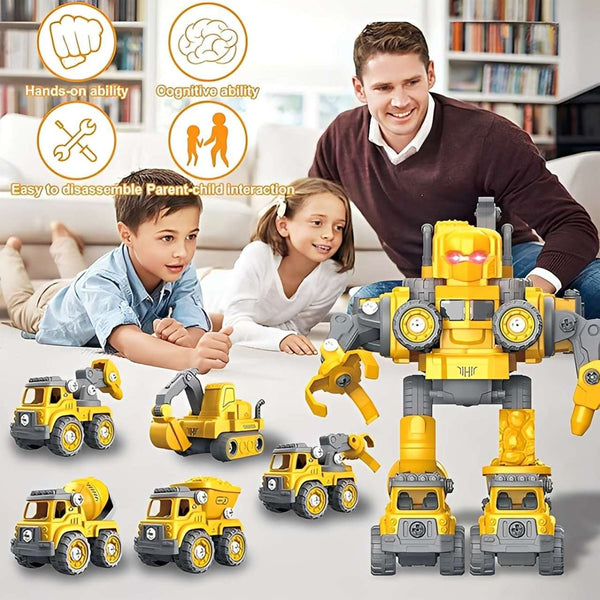 5-in-1 New Transform Vehicles Robot Toy Set