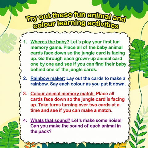 Animal Flash Cards for Toddlers — Learning Colors, Animals & Memory Games