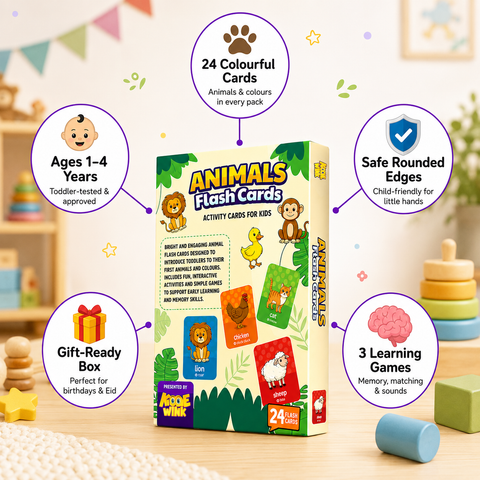 Animal Flash Cards for Toddlers — Learning Colors, Animals & Memory Games