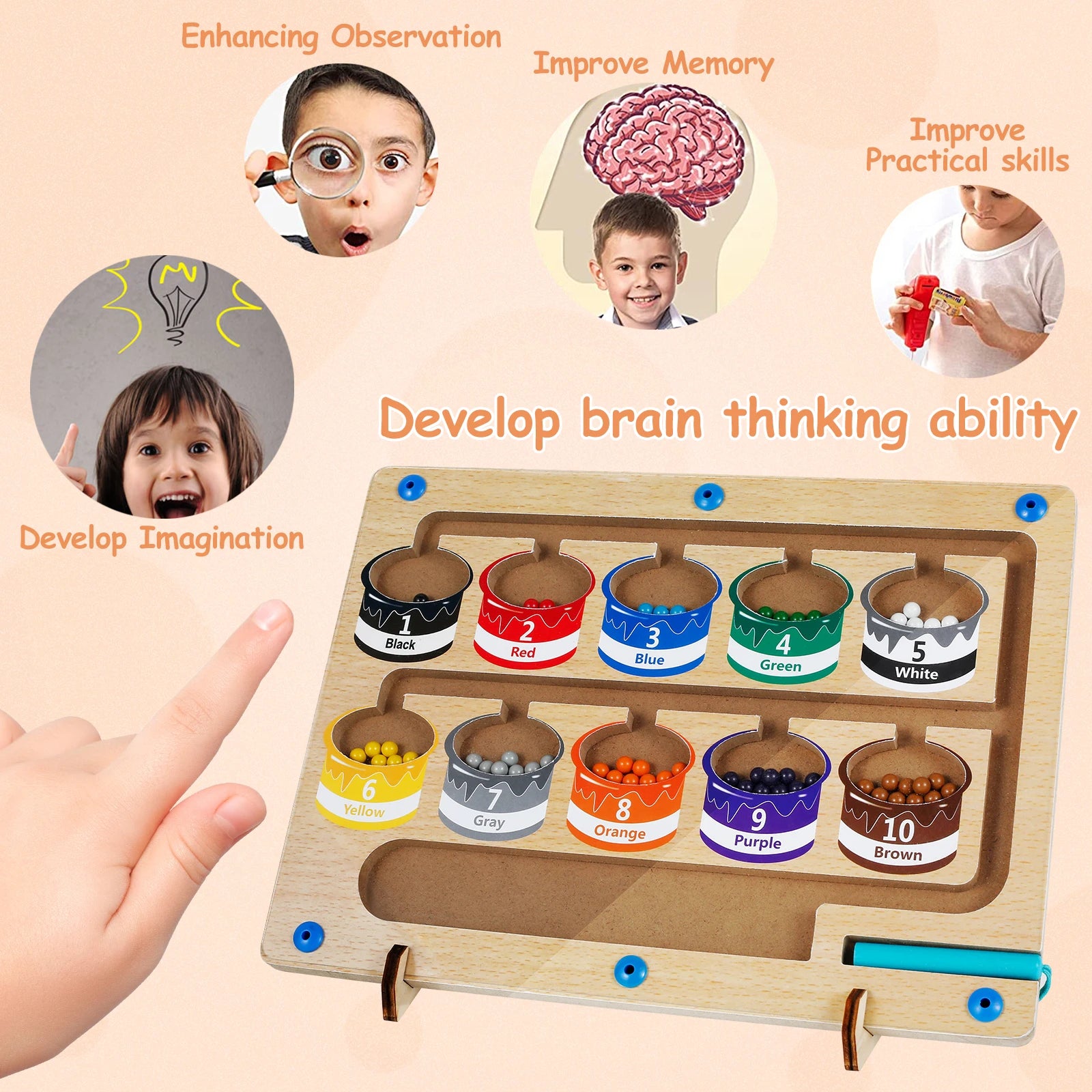 Magnetic Color Counting Board For Kids - KiddieWink - Gifts They'll Love
