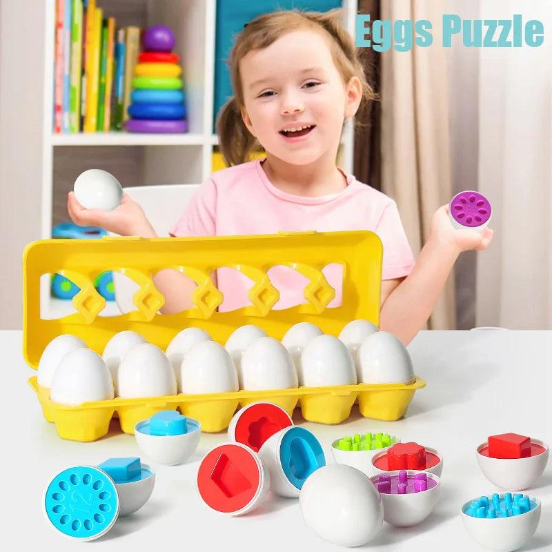Montessori Multi - Shape Eggs Puzzle Toy - KiddieWink - Gifts They'll Love