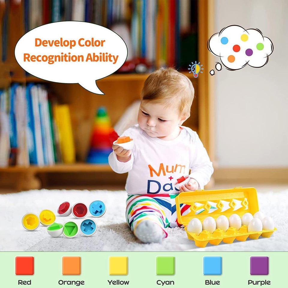 Montessori Multi - Shape Eggs Puzzle Toy - KiddieWink - Gifts They'll Love