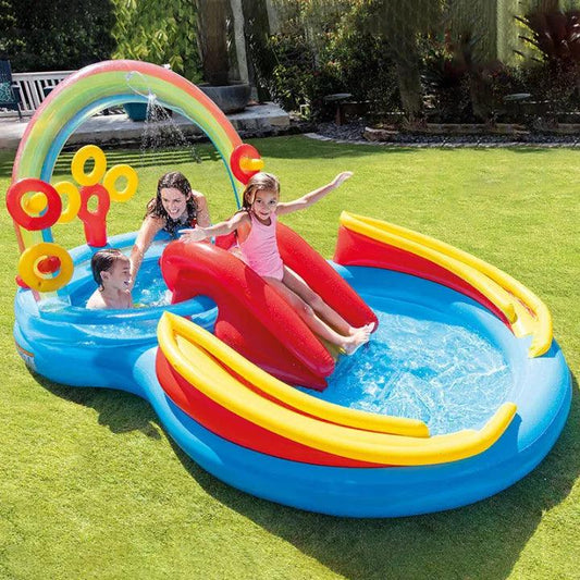 KiddieWink™ Inflatable Rainbow Slide Swimming Pool (2.97m x 1.93m x 1.35m) For Kids - KiddieWink - Gifts They'll Love