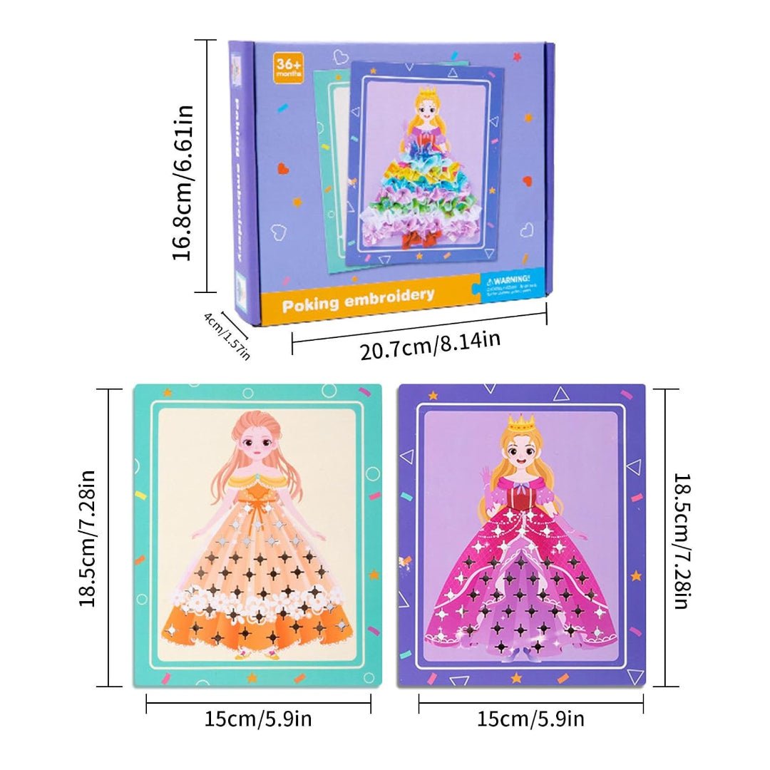 3D DIY Princess Dress Up Poke Art Kit - KiddieWink - Gifts They'll Love