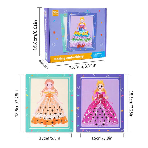 3D DIY Princess Dress Up Poke Art Kit - KiddieWink - Gifts They'll Love