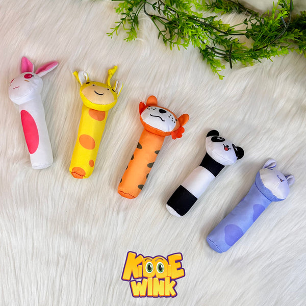 Cartoon Animal Hand Bell Baby Rattle Toys 5 Pcs