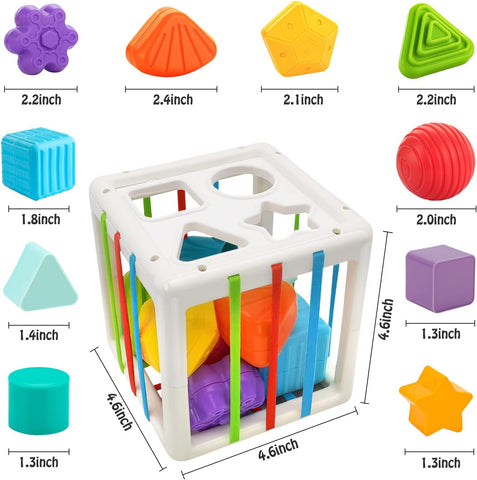 Colorful Sensory Shape Matching Cube For 12+ Months - KiddieWink - Gifts They'll Love