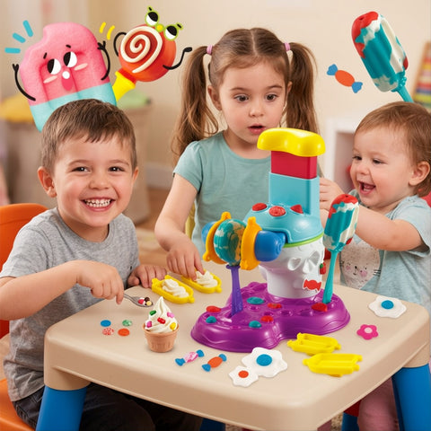Colorful Mini Ice Cream Maker Toy for Kids