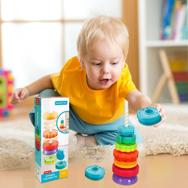 Rainbow Spin & Stack Rings – Fun Sensory Toy