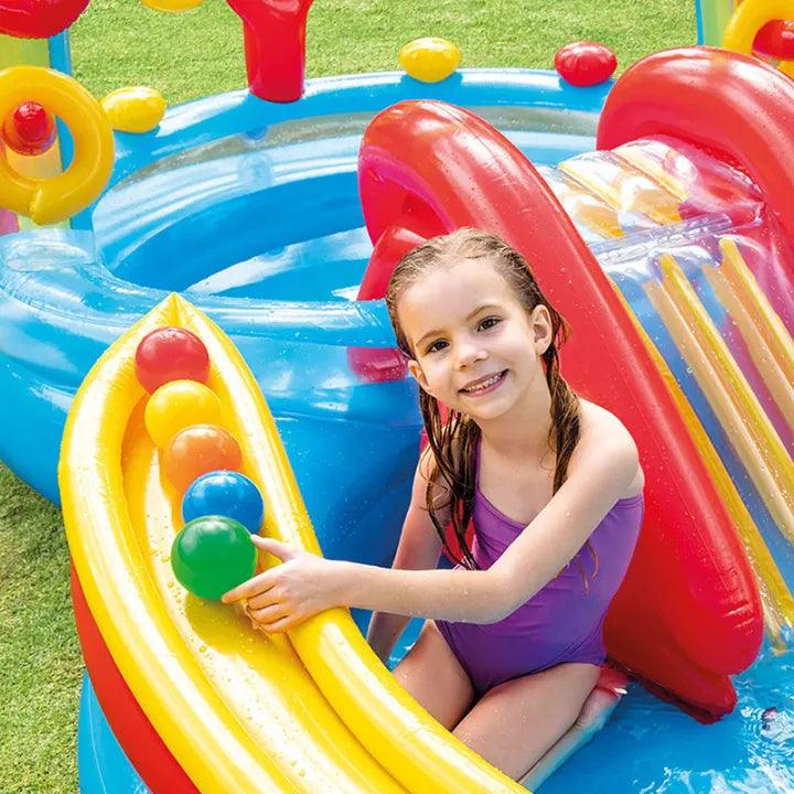 KiddieWink™ Inflatable Rainbow Slide Swimming Pool (2.97m x 1.93m x 1.35m) For Kids - KiddieWink - Gifts They'll Love