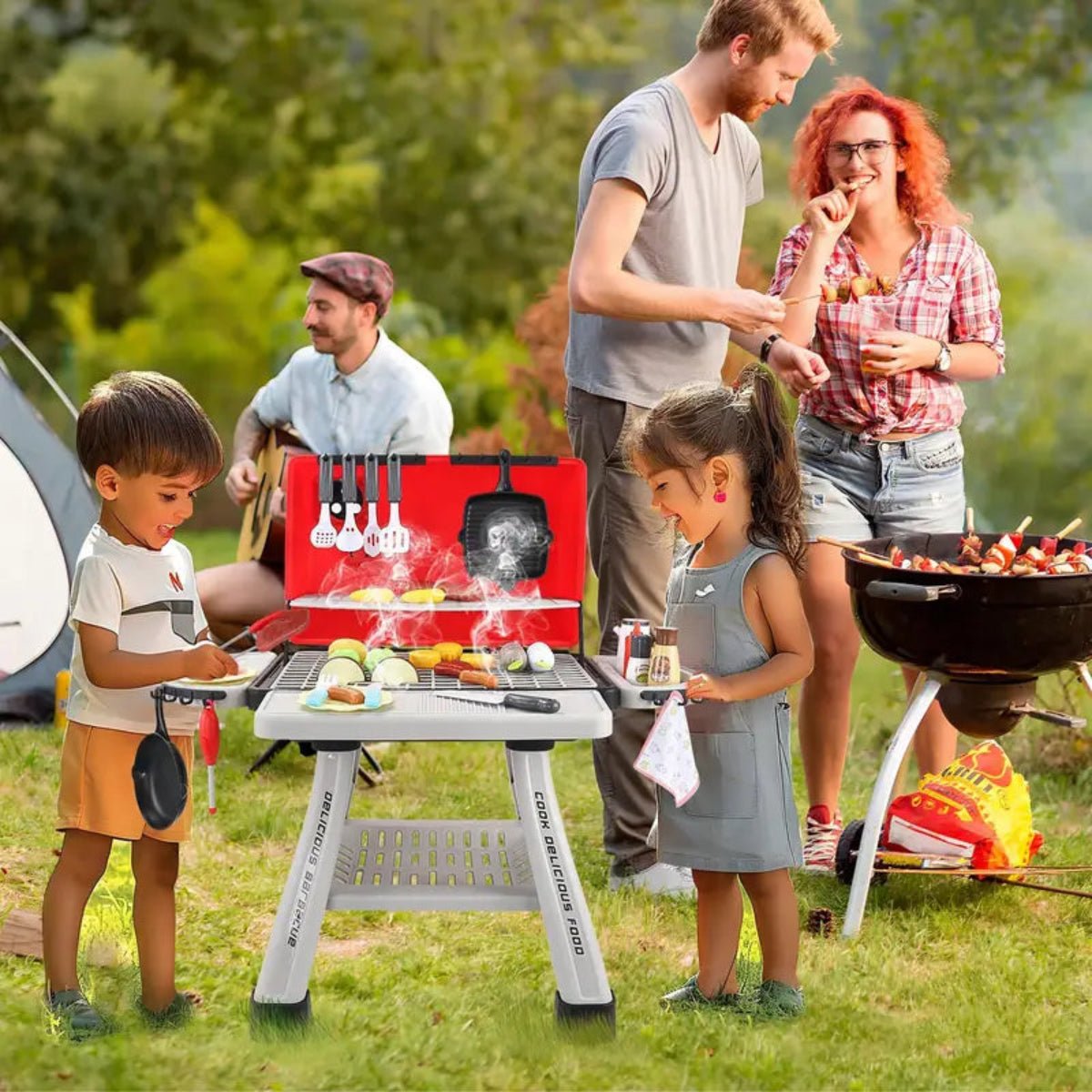 Kids BBQ Grill Set – 41 Pcs With Smoke & Lights - KiddieWink - Gifts They'll Love