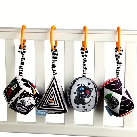 High Contrast Black And White Hanging Rattle Set