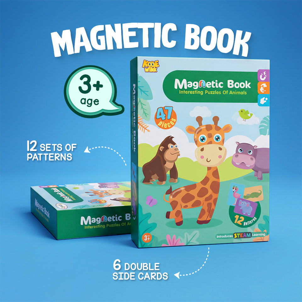 Magnetic Puzzle Book Safari Animals – image 2 – KiddieWink