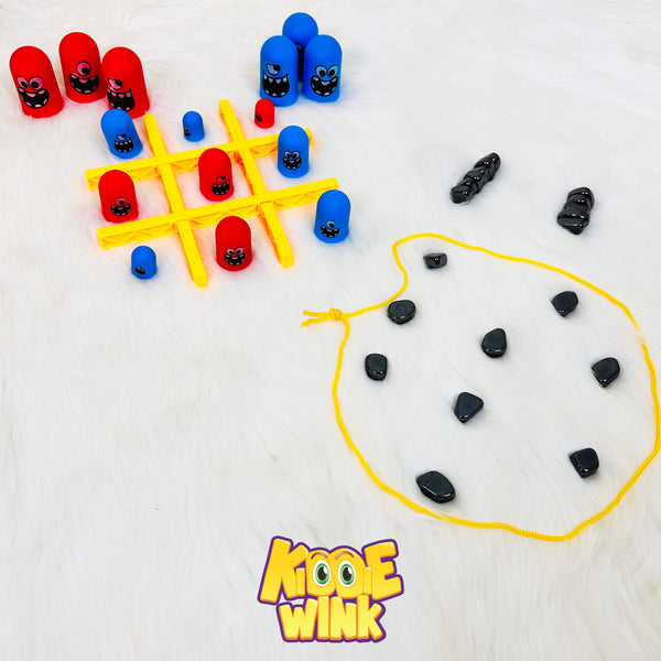Magnetic Stone Battle & Gobble Tic Tac Game For Kids