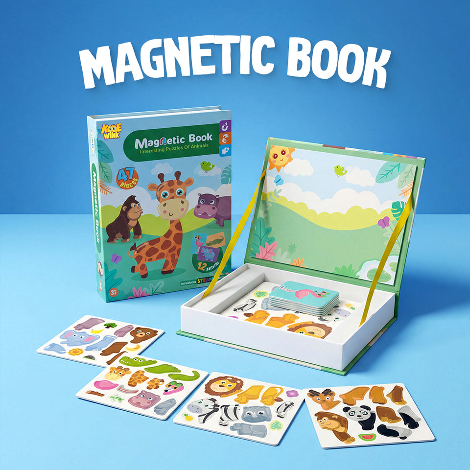 Magnetic Puzzle Book Safari Animals – image 1 – KiddieWink