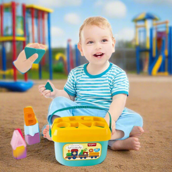 Huanger Babys First Alphabet Block Shape Sorting Blocks