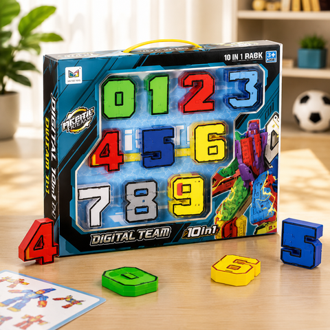 10-in-1 Transforming Number Robot Set