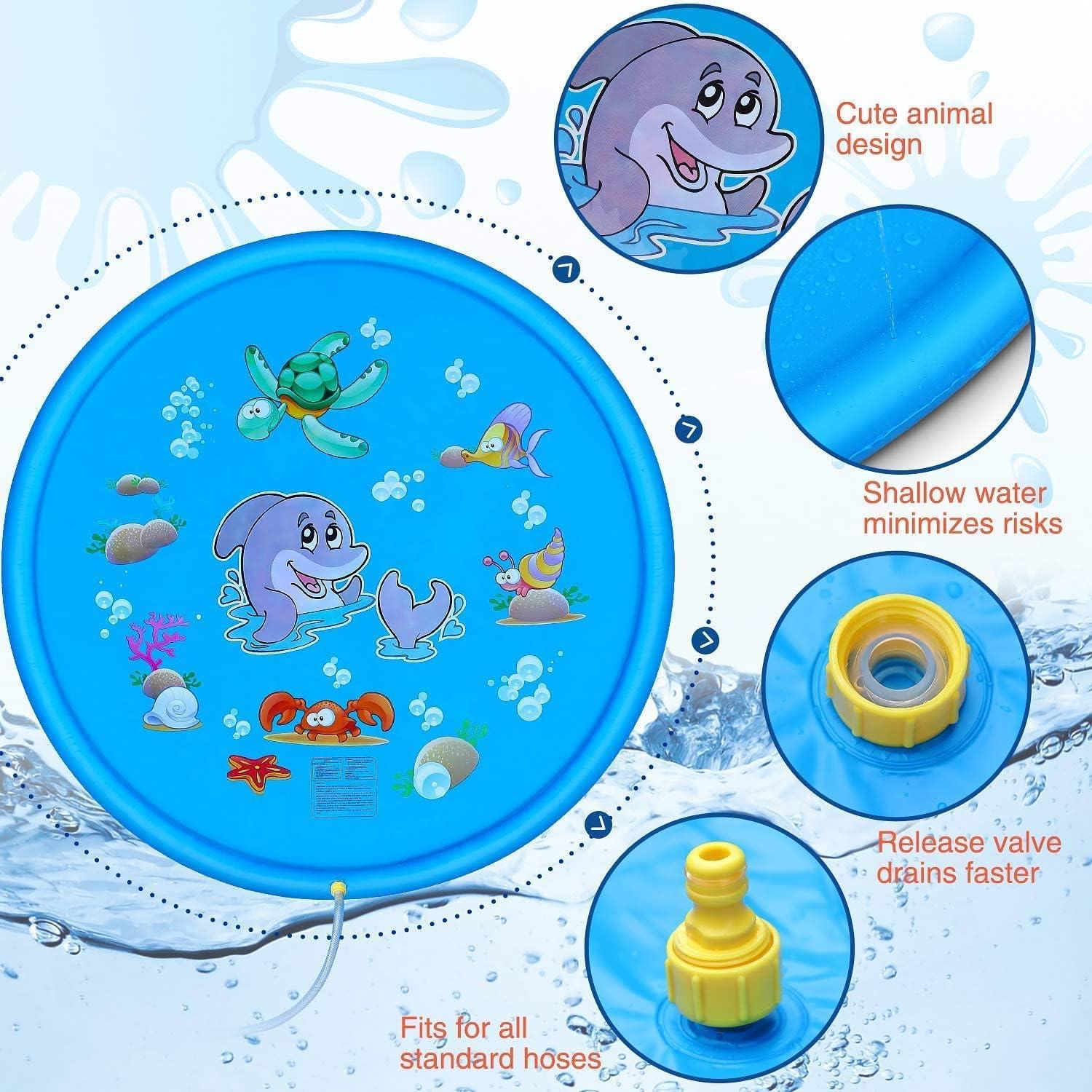 KiddieWink™ Inflatable Splash Sprinkler Mat (100cm) For Kids - KiddieWink - Gifts They'll Love