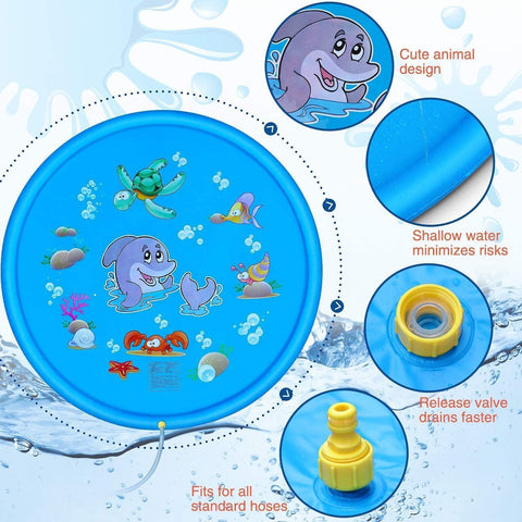 KiddieWink™ Inflatable Splash Sprinkler Mat (100cm) For Kids - KiddieWink - Gifts They'll Love