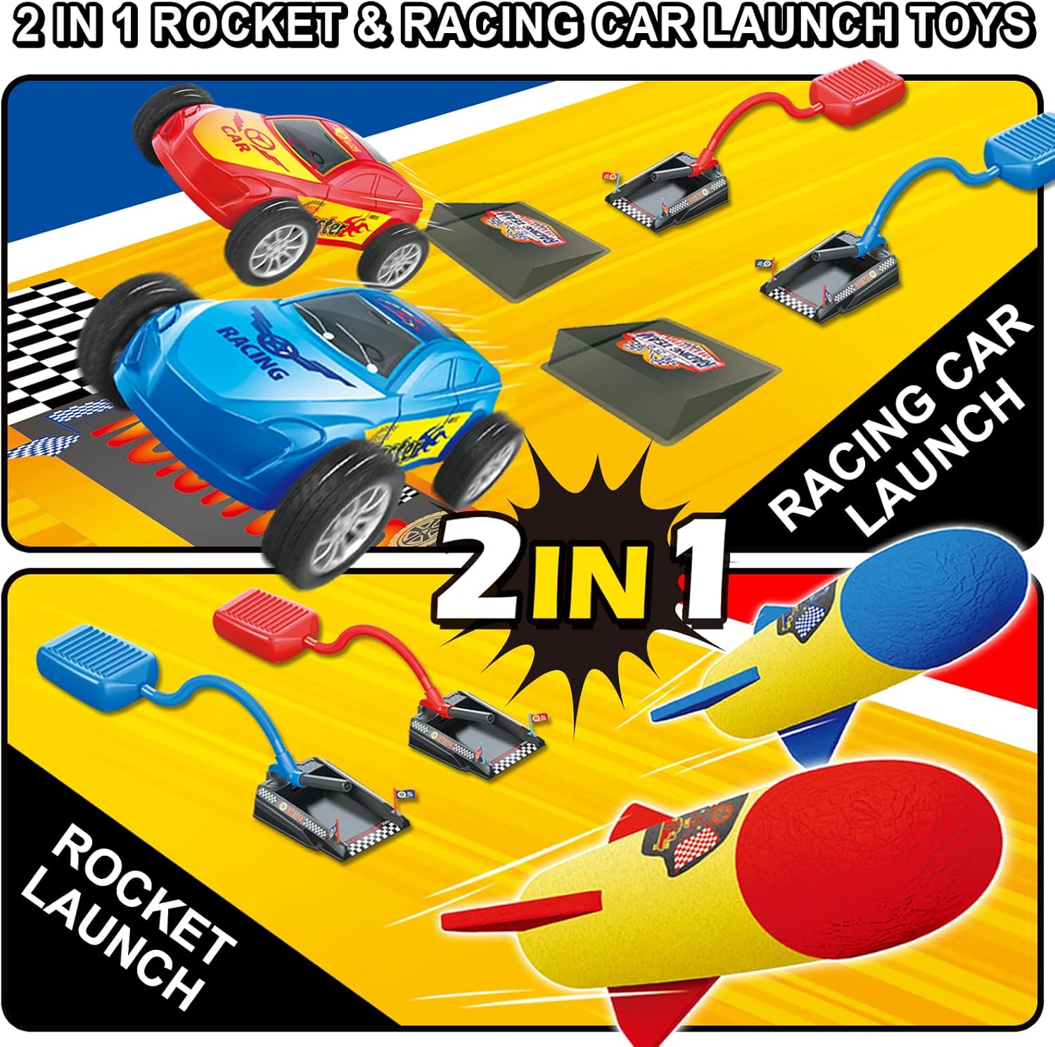 2 In 1 Rocket & Racer Car Toy For Kids - KiddieWink - Gifts They'll Love