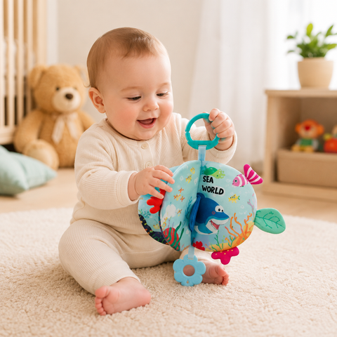 Jungle Safari 3D Crinkle Baby Sensory Cloth Book
