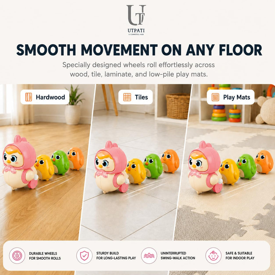 Interactive Crawling Toy - Hen With 3 Chicken – image 8 – KiddieWink
