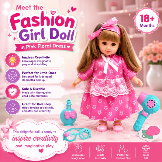 Sweet Pink Princess Rosie Bloom Fashion Girl Doll